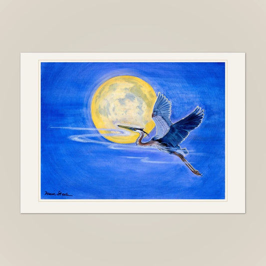 Front of the Rising Above greeting card: Denise Steele's painting with a gold hairline border on cream card