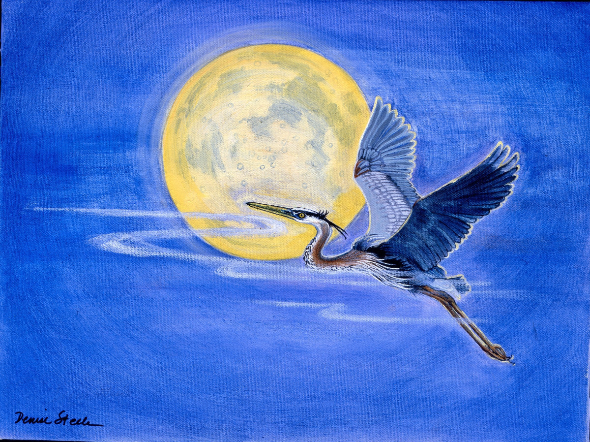 Rising Above, Denise Steele's painting of a heron