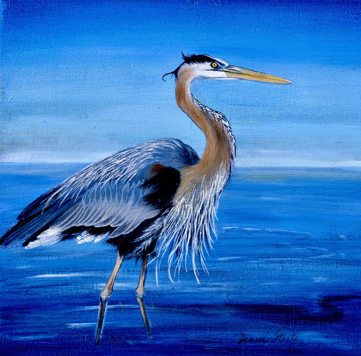 My Blue Heron, Denise Steele's painting of a heron